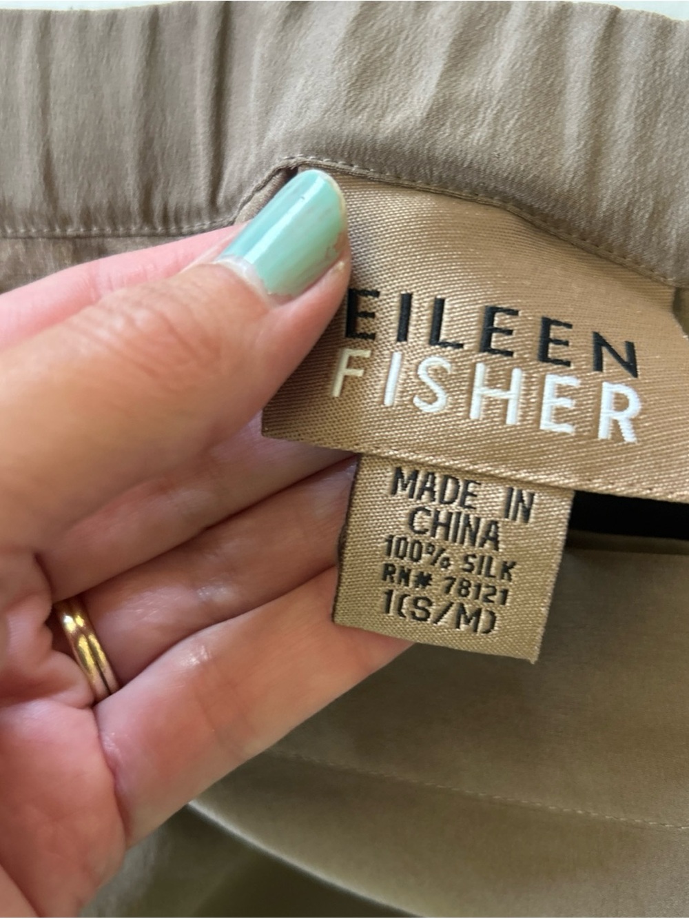 EILEEN FISHER NY TAUPE 100% SILK LONG TUNIC WRAP SKIRT SUIT SZ S/M EXCELLENT - Picture 11 of 12